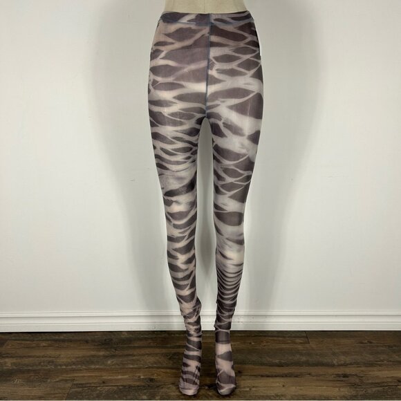 ❤️ NWT Diesel Leggings tiger Patterned Sheer M - Picture 4 of 12